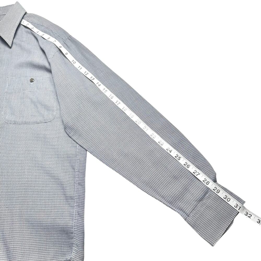 Yves Saint Laurent | Crosshatch Pattern Light Button Up Dress Shirt | Medium - Picture 6 of 13